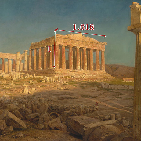 パルテノン神殿も黄金比がみられます。