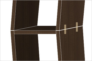 木ダボのみの側板イメージ